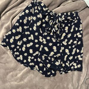 Floral Print Navy Shorts